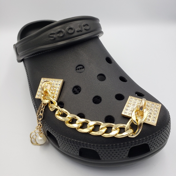 Bling Faux Gold Chain Link for Croc Shoes Clogs - Picture 2 of 6